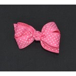 Pink (Hot Pink) Swiss Dots Bow - 3 inch